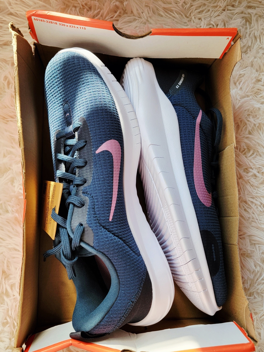 NIB Nike Flex Experience Running Shoes - Navy with Pink Swoosh